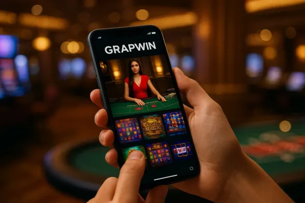 উৎসবের মুহূর্তে ঐতিহ্যবাহী পোশাক পরা এক আনন্দিত নারী তার স্মার্টফোন ব্যবহার করছেন, যা দেখায় GRAPWIN অ্যাপ কীভাবে দৈনন্দিন জীবনের সঙ্গে সহজে মানিয়ে যায়।